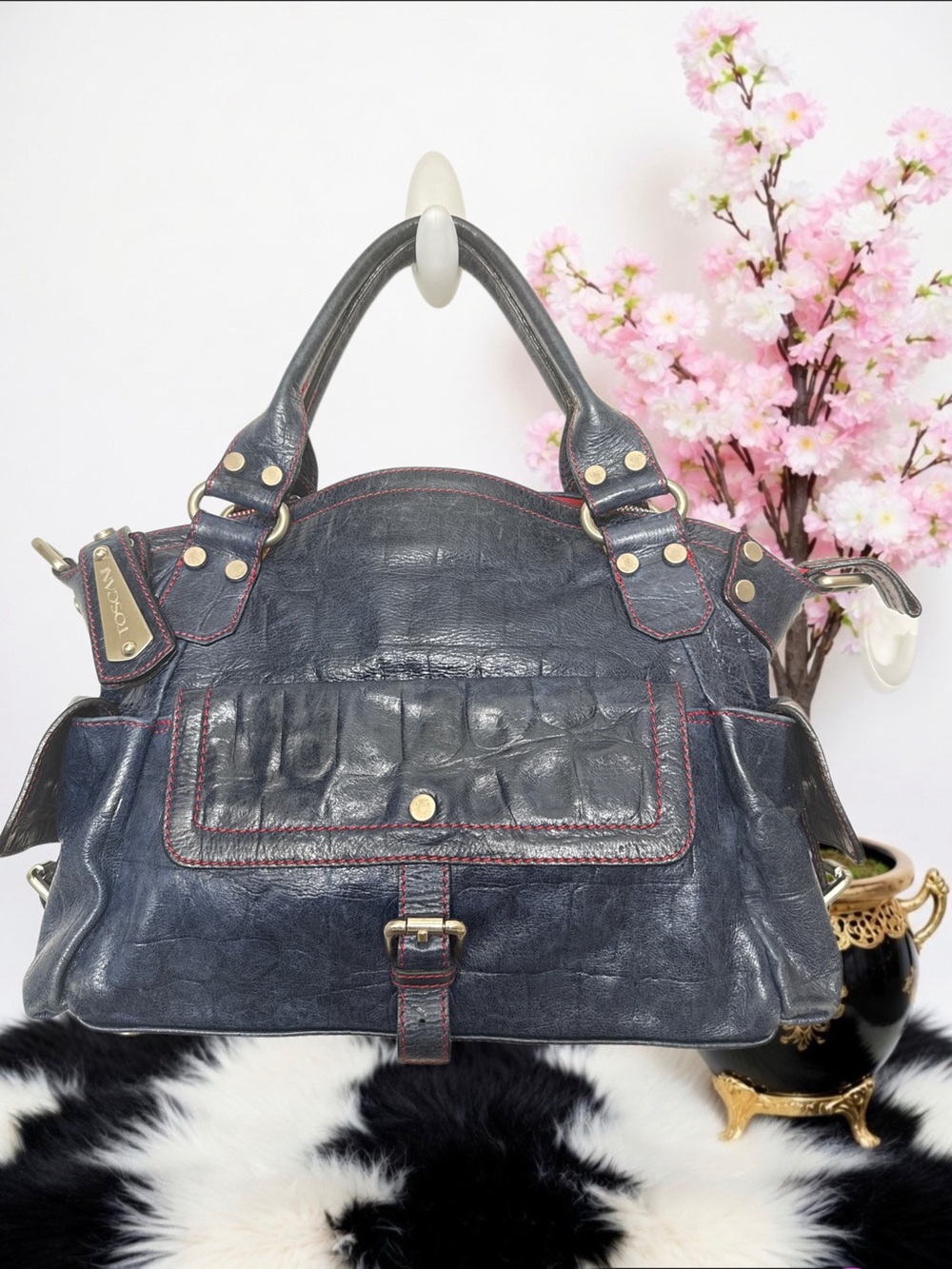 TOSCANI GENUINE LEATHER SATCHEL MADE IN 🇮🇹 ITALY